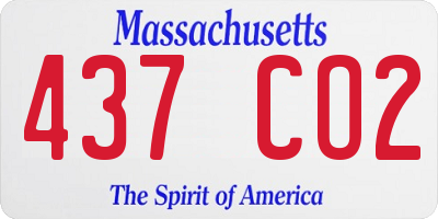 MA license plate 437CO2