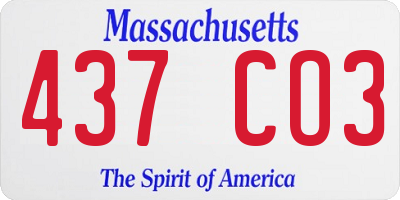 MA license plate 437CO3