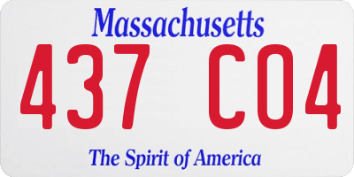 MA license plate 437CO4