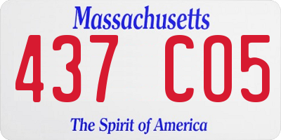 MA license plate 437CO5