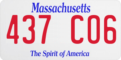 MA license plate 437CO6