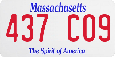 MA license plate 437CO9