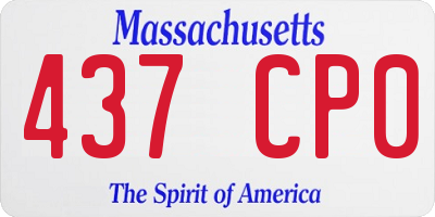 MA license plate 437CP0