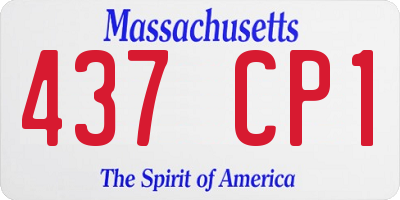 MA license plate 437CP1