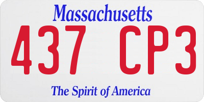 MA license plate 437CP3