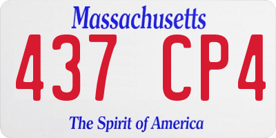 MA license plate 437CP4