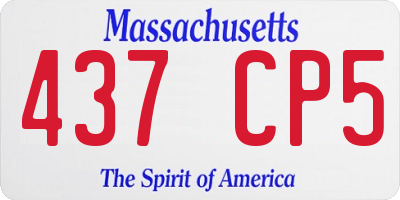 MA license plate 437CP5