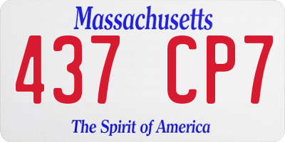 MA license plate 437CP7