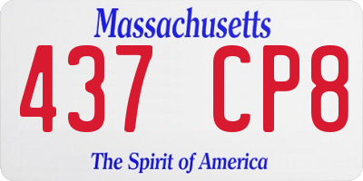 MA license plate 437CP8