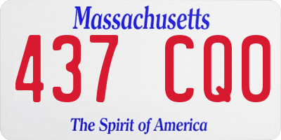 MA license plate 437CQ0