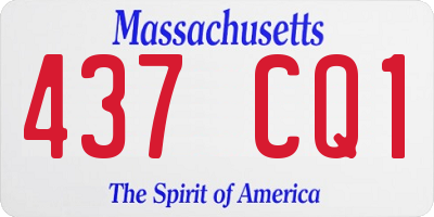 MA license plate 437CQ1