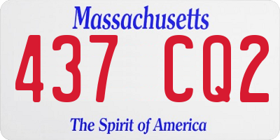 MA license plate 437CQ2