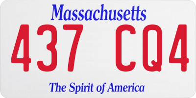 MA license plate 437CQ4