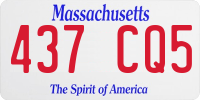 MA license plate 437CQ5