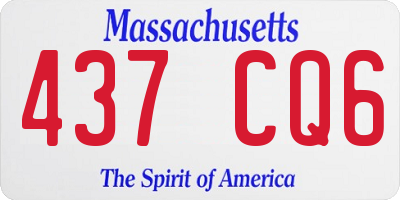 MA license plate 437CQ6