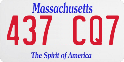 MA license plate 437CQ7