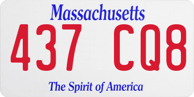 MA license plate 437CQ8