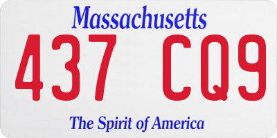 MA license plate 437CQ9