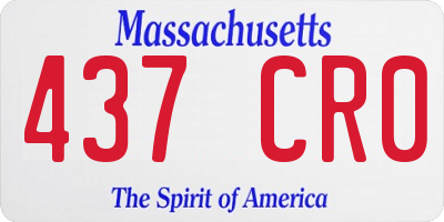 MA license plate 437CR0