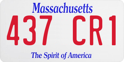 MA license plate 437CR1