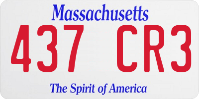 MA license plate 437CR3