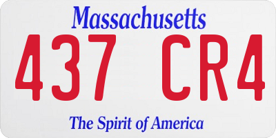 MA license plate 437CR4