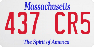 MA license plate 437CR5