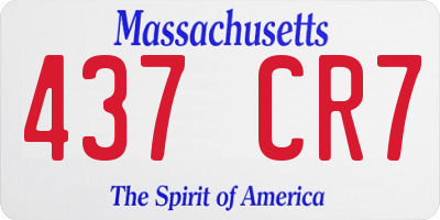 MA license plate 437CR7