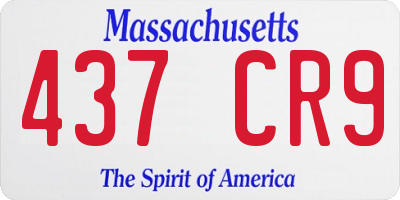 MA license plate 437CR9