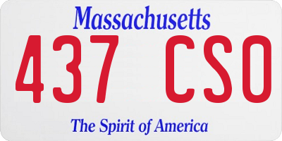 MA license plate 437CS0