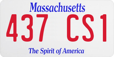 MA license plate 437CS1