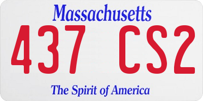 MA license plate 437CS2