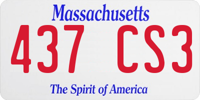 MA license plate 437CS3