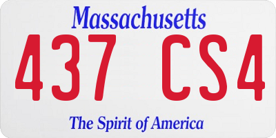 MA license plate 437CS4