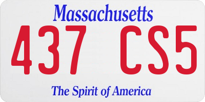 MA license plate 437CS5