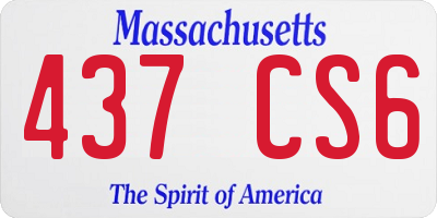 MA license plate 437CS6