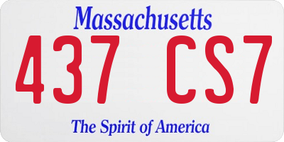 MA license plate 437CS7