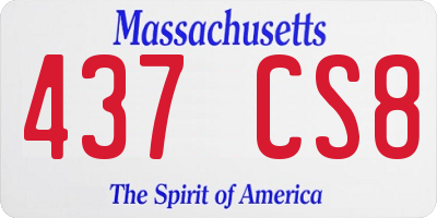 MA license plate 437CS8