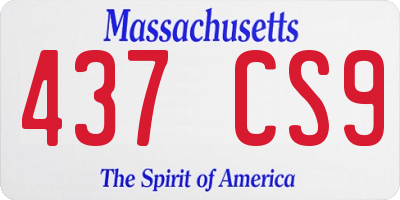 MA license plate 437CS9