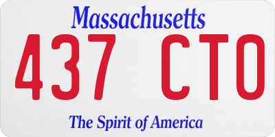 MA license plate 437CT0