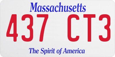 MA license plate 437CT3