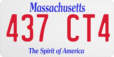 MA license plate 437CT4