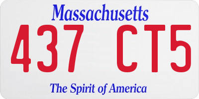 MA license plate 437CT5