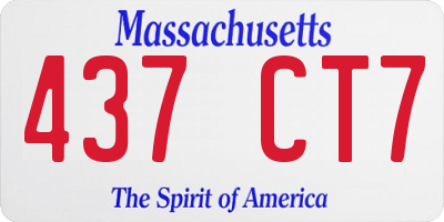 MA license plate 437CT7