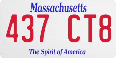 MA license plate 437CT8