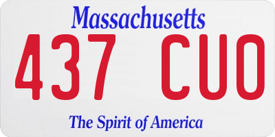 MA license plate 437CU0