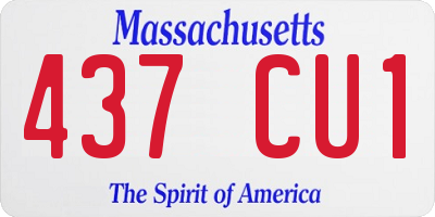 MA license plate 437CU1