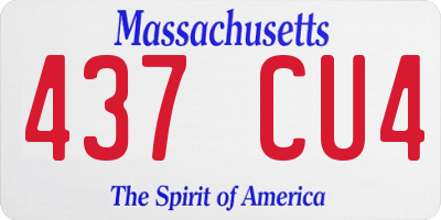 MA license plate 437CU4