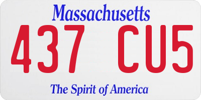 MA license plate 437CU5