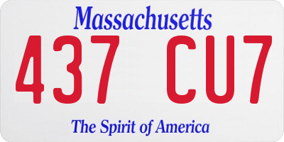 MA license plate 437CU7
